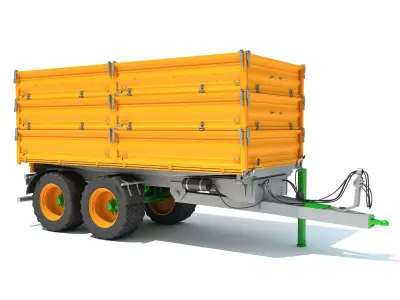 Farm Tractor Trailer 3D model