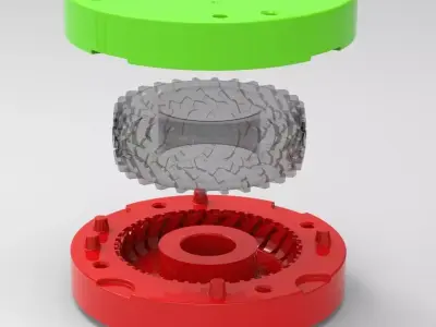 Mold for diecast Nokian Ground King tire Scale 1 to 25 3D print model