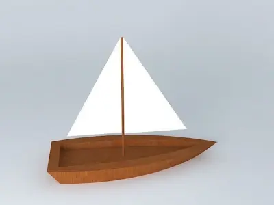 Sailboat wooden with sail Free 3D model