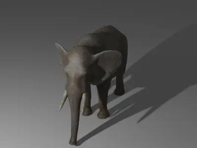 Elephant Rigged Low-poly 3D model purchase