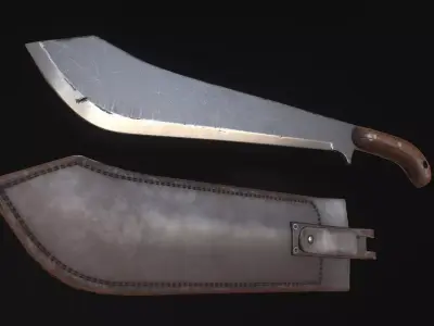 Machete knife Low-poly 3D model get