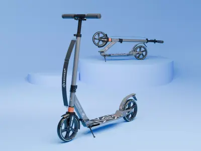 Electric Scooter 3D Model Realistic Product Animation Ready Low-poly 3D model
