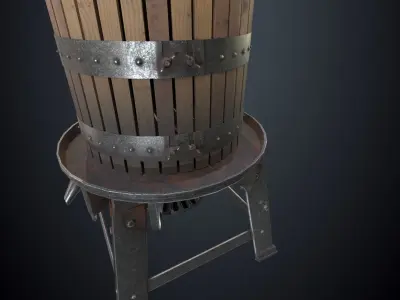 Antique Grape Press Low-poly 3D model