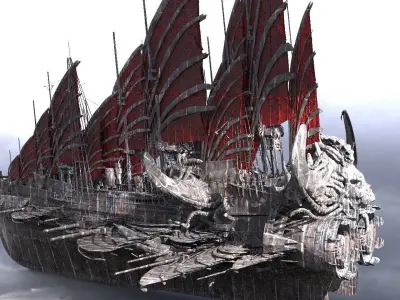 Cthulhu Airship 2 ships  3D model