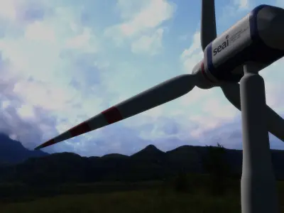 Wind Turbine with rotatable blades 3D model