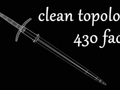Simple LP Sword GameReady Asset 4k PBR Textures Low-poly 3D model