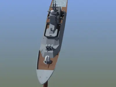 Steregushchiy Corvette Low-poly 3D model