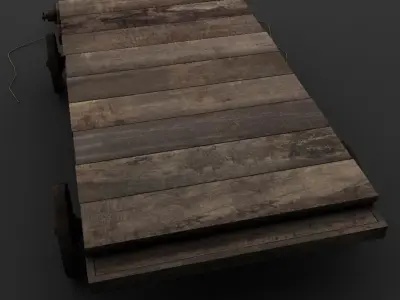 Cart reclaimed wood 3D model