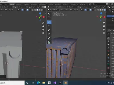 container metal box with rust Low-poly 3D model