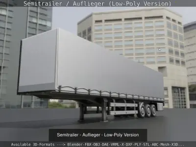 3-AXIS Truck with Semitrailer Low and High-Poly Package purchase