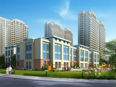 3Dmax fashion city commercial square building 413 3D model