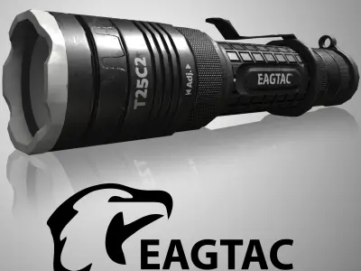 Military flashlight - Game Ready 4K Low-poly 3D model