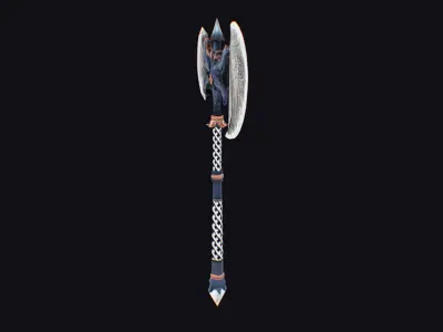 Axe Pickaxe Pike Cutting Hatchet Weapon Halberd Fantasy Bill Low-poly 3D model