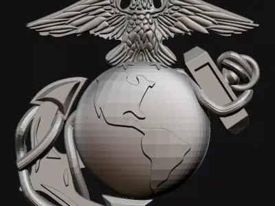 3D USMC Logo 3D model