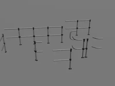 Modular Handrails  Free low-poly 3D model