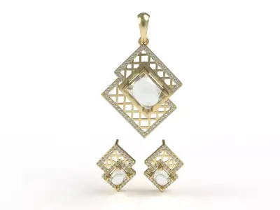 Diamond Pendant Set 02 3D print model