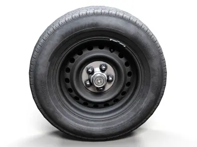 Police steel wheel PBR Low-poly 3D model