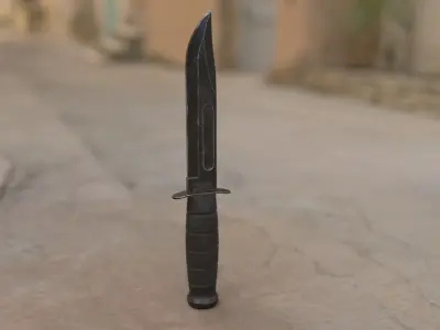 Ka-Bar Combat Knife Low-poly 3D model