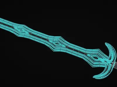 Greatsword sword Low-poly 3D model