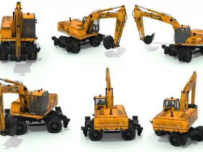 Excavator truck Low-poly 3D model