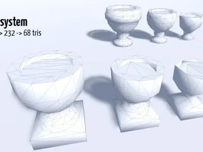 Old Cemetery Pack Low-poly 3D model