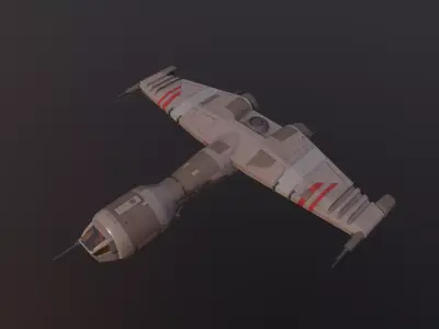 Starship T star wars fighter jet Low-poly 3D model