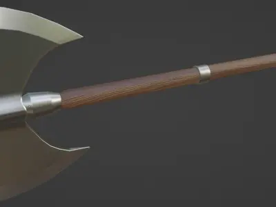 Battle axe Low-poly 3D model 25