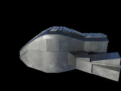 Rusty Space Ship Low-poly 3D model
