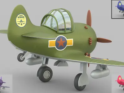 Cartoon Fighter Low-poly 3D model