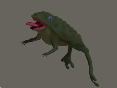 frog jumping Low-poly 3D model