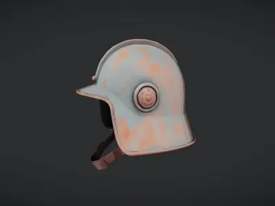 rusty vintage military helmet 3D model
