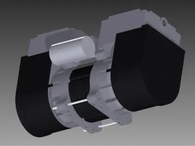 Vacuum pump double piston 3D model