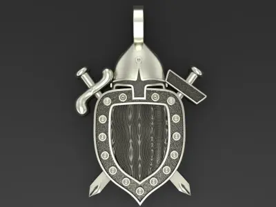 Shield pendant 3D print model