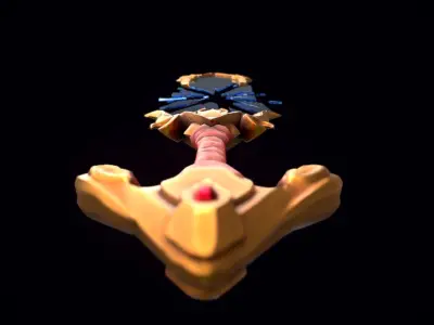 Stylized Mirror Sword Low-poly 3D model