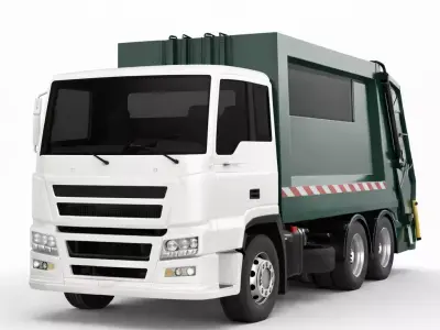 Garbage Truck Municipal Waste Collection Vehicle 01 3D model
