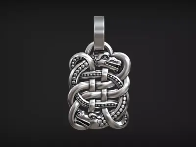 Celtic Dragon Knot Traditional Ornament Pendant 3D print model purchase