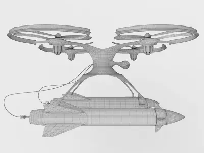Military drone with rockets 3D model