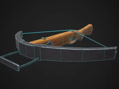 Stylized Crossvow weapon PBR low-poly game-ready Low-poly 3D model