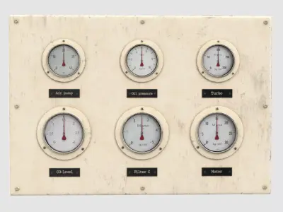Gauge panel Low-poly 3D model