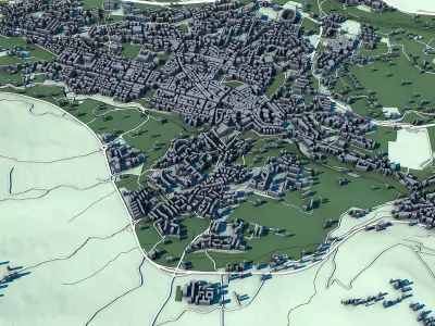 Avellino Cityscape Italian Mountain City 3D print model