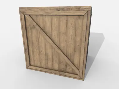 Wooden Crate Box Low-poly 3D model