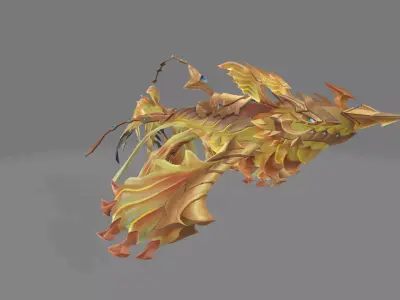 Fish Golden Low-poly 3D model
