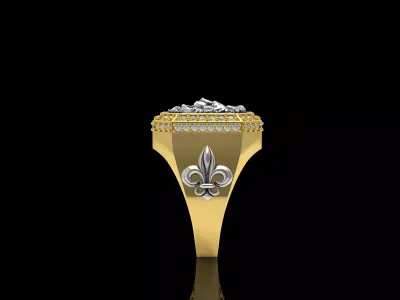 Lion Face Gents Ring 3D print model