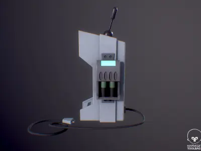 Stylized Sci-Fi phone Low-poly 3D model