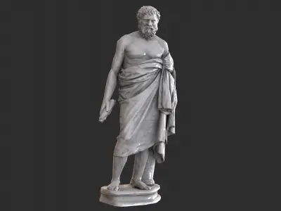 Greek Man Statue - Marble Low-poly 3D model