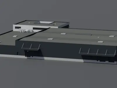 Industrial building Low-poly 3D model purchase