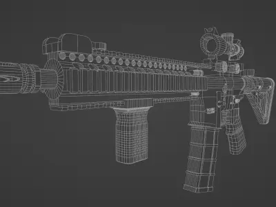 M4 with Attachments 3D model