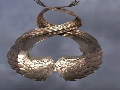 Elements Wings Sculpture Spiral 2  3D model