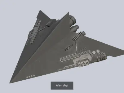 Alien ship collection 3D Model Pack