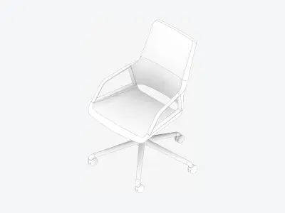Chair - Conference - Worksmart - 5 Star Castors Low-poly 3D model